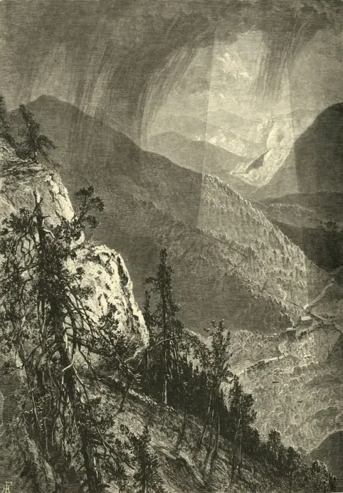 Framed Print : Cumberland Gap, from Eagle Cliff, 1872. Creator: Harry Fenn