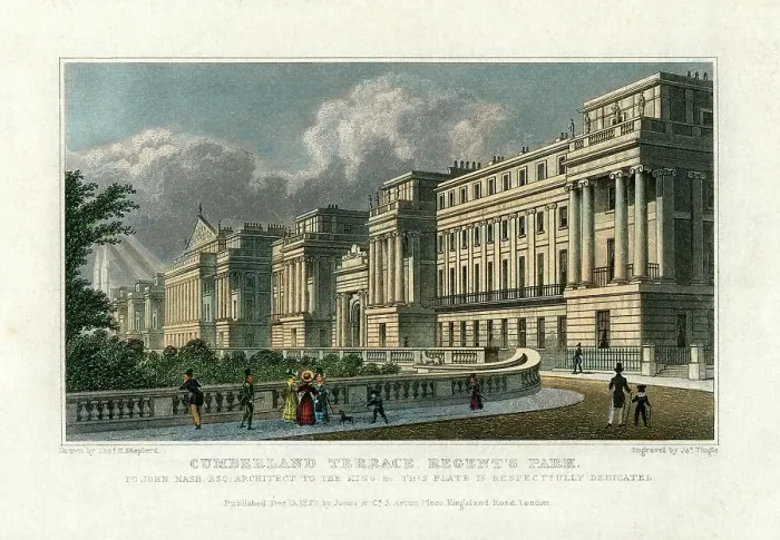 Framed Print : Cumberland Terrace, Regents Park, London, 1827. Artist: J Tingle Framed Print : Cumberland Terrace, Regents Park, London, 1827. Artist: J Tingle