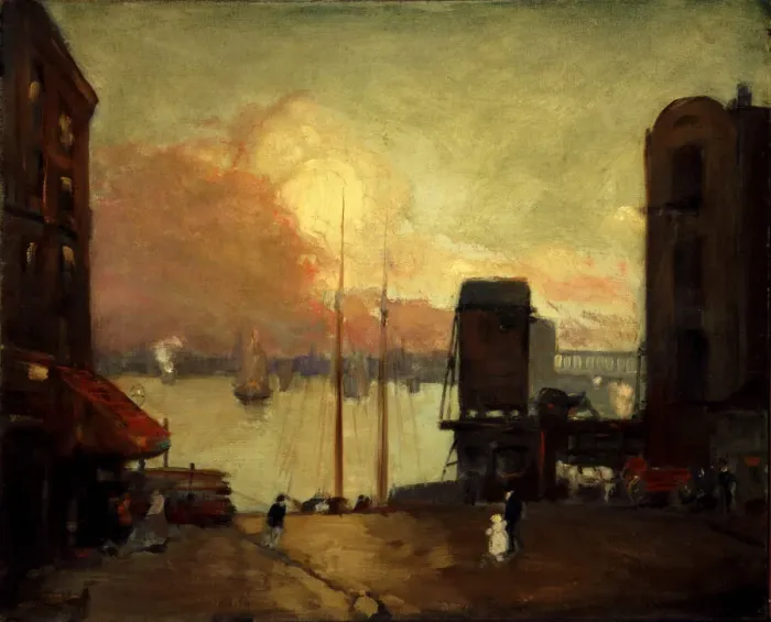 Framed Print : Cumulus Clouds, East River, 1901-1902. Creator: Robert Henri Framed Print : Cumulus Clouds, East River, 1901-1902. Creator: Robert Henri