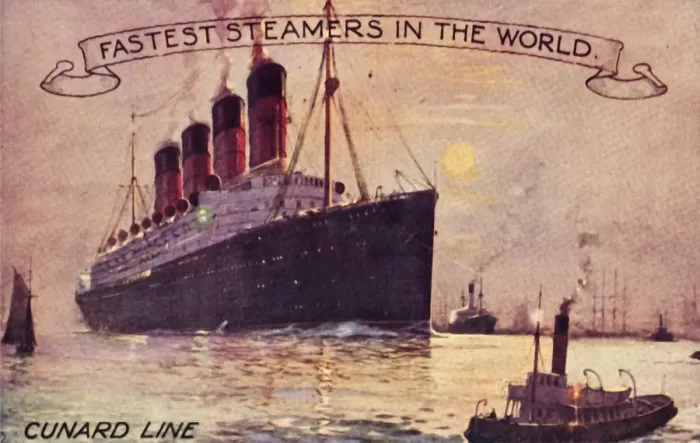 Framed Print : Cunard Line - Fastest Steamers in the World, c1910s. Creator: Unknown Framed Print : Cunard Line - Fastest Steamers in the World, c1910s. Creator: Unknown