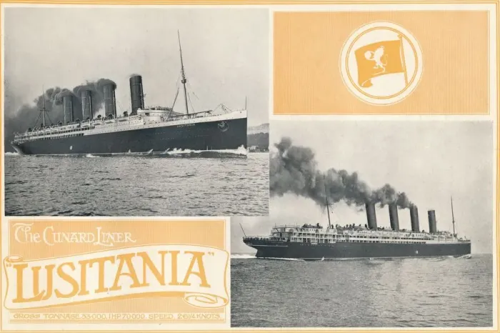 Framed Print : The Cunard Liner Lusitania. c1910. Creator: Unknown Framed Print : The Cunard Liner Lusitania. c1910. Creator: Unknown