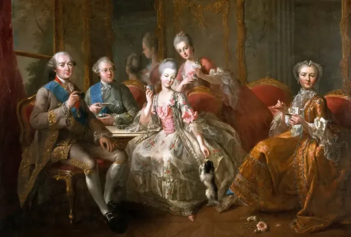 Framed Print : The Cup of Chocolate (The Penthievre family). Artist: Charpentier, Jean-Baptiste (1728-1806) Framed Print : The Cup of Chocolate (The Penthievre family). Artist: Charpentier, Jean-Baptiste (1728-1806)
