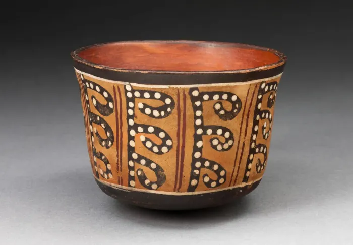 Framed Print : Cup with Repeated Spotted, Curved Line Motif, 180 B. C. / A. D. 500. Creator: Unknown Framed Print : Cup with Repeated Spotted, Curved Line Motif, 180 B. C. / A. D. 500. Creator: Unknown