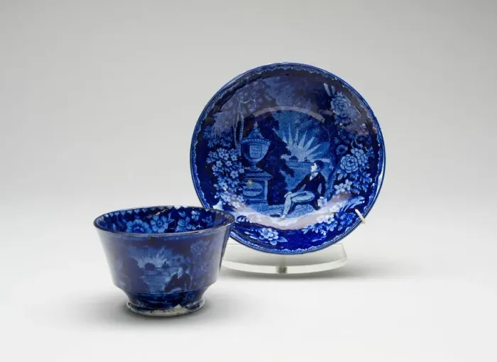 Framed Print : Cup and Saucer, 1825 / 30. Creator: Enoch Wood & Sons Framed Print : Cup and Saucer, 1825 / 30. Creator: Enoch Wood & Sons