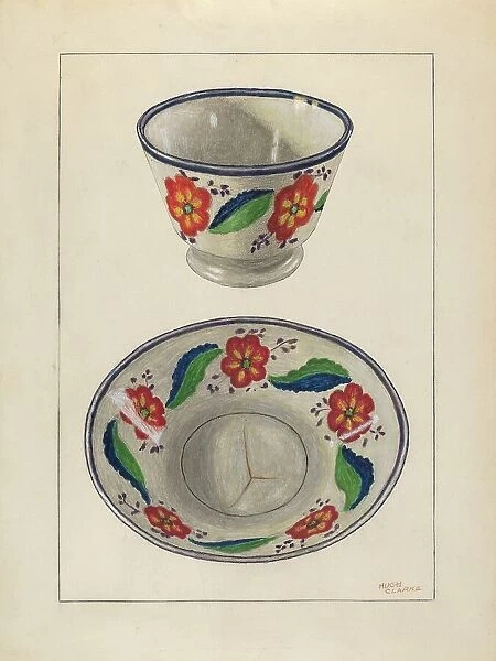 Cup and Saucer, c. 1936. Creator: Hugh Clarke