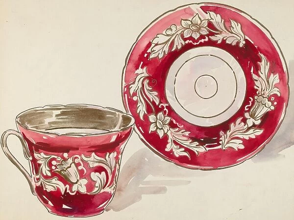 Cup and Saucer, c. 1936. Creator: Lillian Causey