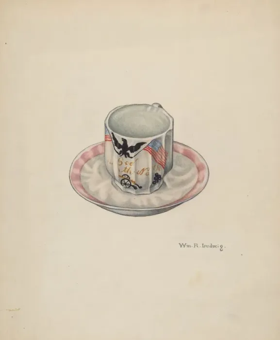 Framed Print : Cup and Saucer, c. 1940. Creator: William Ludwig Framed Print : Cup and Saucer, c. 1940. Creator: William Ludwig