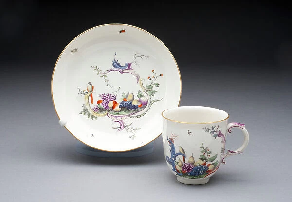Cup and Saucer, Hochst, c. 1770. Creator: Hochst Factory