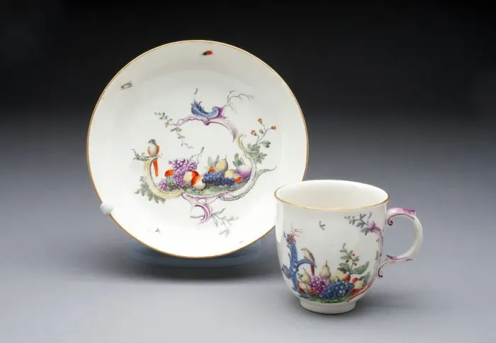 Framed Print : Cup and Saucer, Hochst, c. 1770. Creator: Hochst Factory Framed Print : Cup and Saucer, Hochst, c. 1770. Creator: Hochst Factory