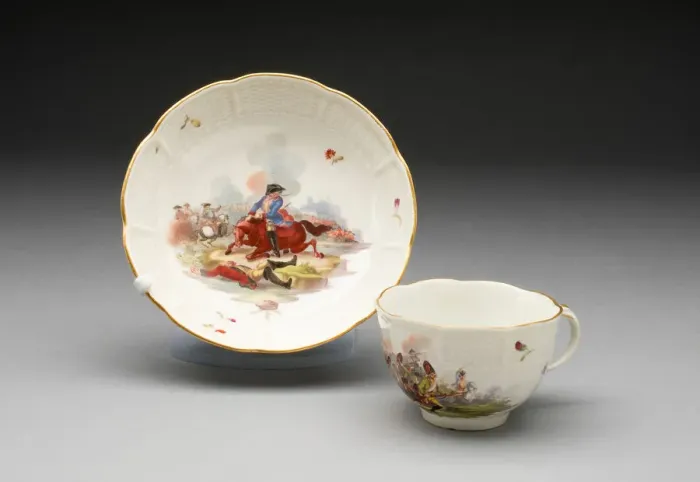 Framed Print : Cup and Saucer, Ludwigsburg, c. 1770. Creator: Ludwigsburg Porcelain Factory Framed Print : Cup and Saucer, Ludwigsburg, c. 1770. Creator: Ludwigsburg Porcelain Factory