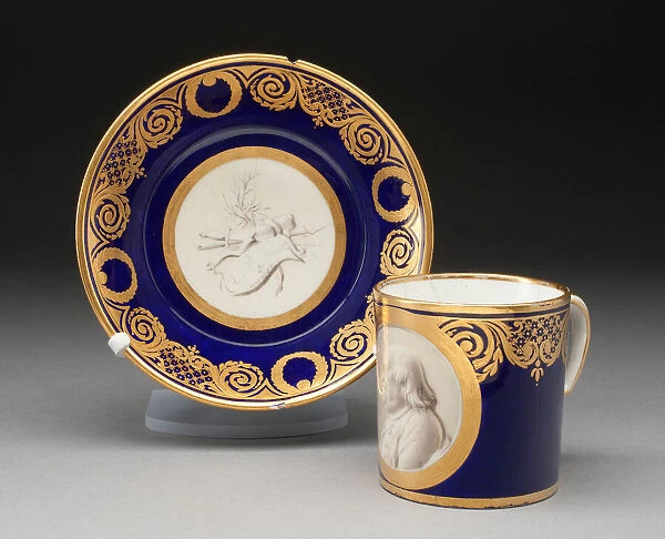 Cup and Saucer with Portrait of Benjamin Franklin, Sevres, c. 1780