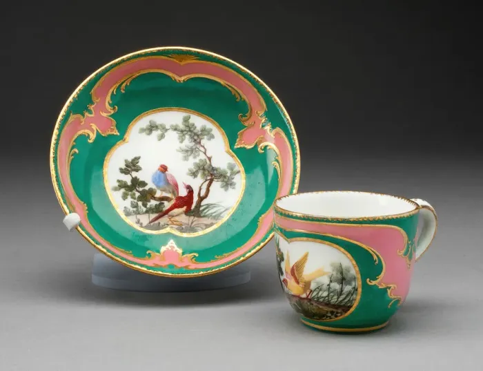 Framed Print : Cup and Saucer, Sevres, 1760. Creators: Sevres Porcelain Manufactory Framed Print : Cup and Saucer, Sevres, 1760. Creators: Sevres Porcelain Manufactory