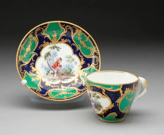 Framed Print : Cup and Saucer, Sevres, 1766. Creators: Sevres Porcelain Manufactory Framed Print : Cup and Saucer, Sevres, 1766. Creators: Sevres Porcelain Manufactory