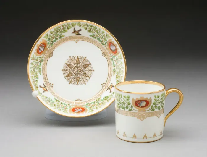 Framed Print : Cup and Saucer, Sevres, 1839 / 40. Creator: Sevres Porcelain Manufactory Framed Print : Cup and Saucer, Sevres, 1839 / 40. Creator: Sevres Porcelain Manufactory