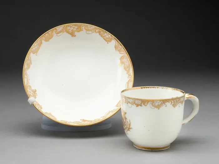 Framed Print : Cup and Saucer, Sevres, c. 1757. Creator: Sevres Porcelain Manufactory Framed Print : Cup and Saucer, Sevres, c. 1757. Creator: Sevres Porcelain Manufactory