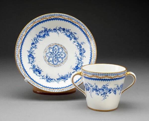 Cup and Saucer, Sevres, c. 1760. Creator: Sevres Porcelain Manufactory