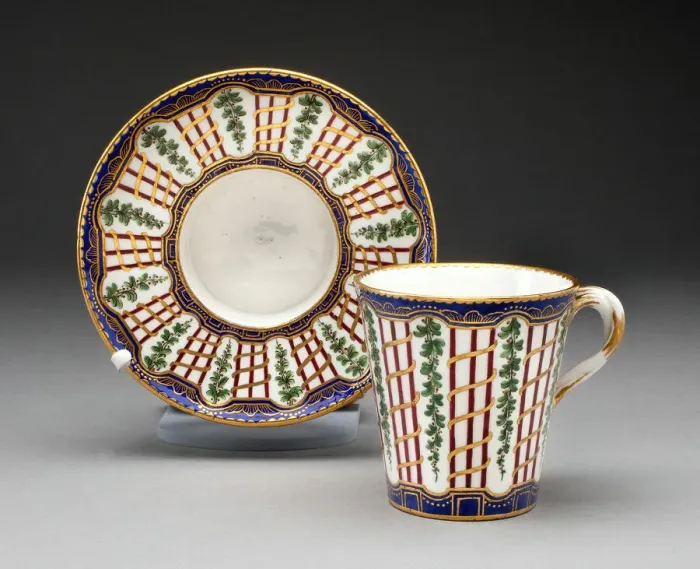 Framed Print : Cup and Saucer, Sevres, c. 1760. Creator: Sevres Porcelain Manufactory Framed Print : Cup and Saucer, Sevres, c. 1760. Creator: Sevres Porcelain Manufactory