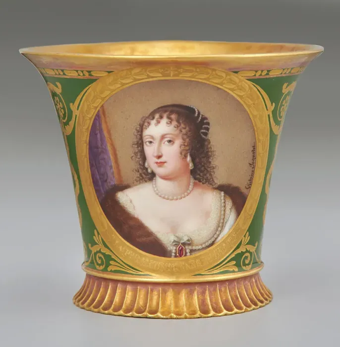 Framed Print : Cup (Tasse Jasmin À Pied Cannelé, 1St Size) With Portrait Labeled La Princess Palatine, 1811. Creator: Unknown Framed Print : Cup (Tasse Jasmin À Pied Cannelé, 1St Size) With Portrait Labeled La Princess Palatine, 1811. Creator: Unknown