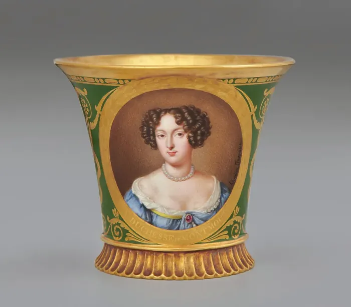 Framed Print : Cup (Tasse Jasmin À Pied Cannelé, 1St Size) With Portrait Of Anna Scott, Duchess... 1811. Creator: Unknown Framed Print : Cup (Tasse Jasmin À Pied Cannelé, 1St Size) With Portrait Of Anna Scott, Duchess... 1811. Creator: Unknown