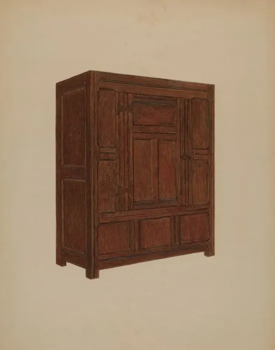 Framed Print : Cupboard, c. 1937. Creator: Meyer Goldbaum Framed Print : Cupboard, c. 1937. Creator: Meyer Goldbaum