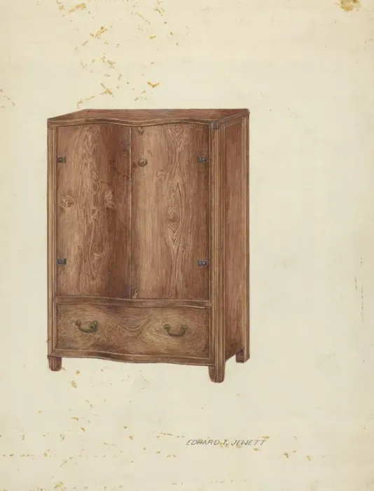 Framed Print : Cupboard, c. 1953. Creator: Edward Jewett Framed Print : Cupboard, c. 1953. Creator: Edward Jewett