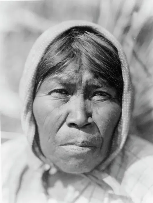 Framed Print : A Cupeño woman, c1924. Creator: Edward Sheriff Curtis Framed Print : A Cupeño woman, c1924. Creator: Edward Sheriff Curtis