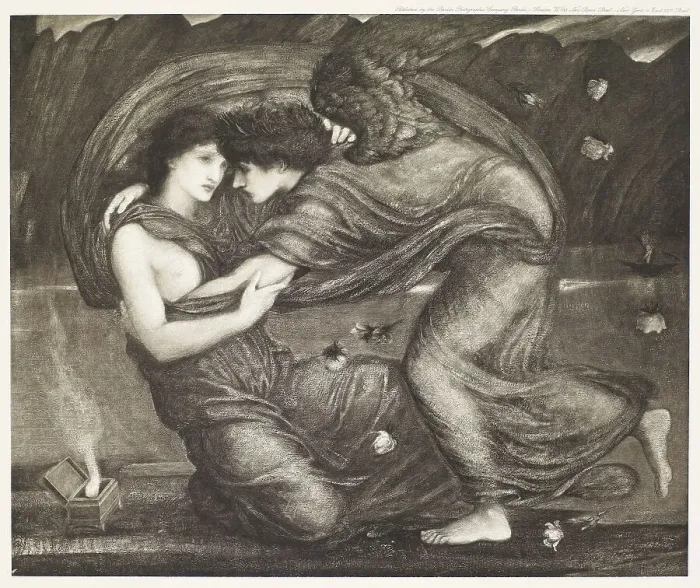 Framed Print : Cupid delivering Psyche, c1860s, (1900). Creator: Unknown
