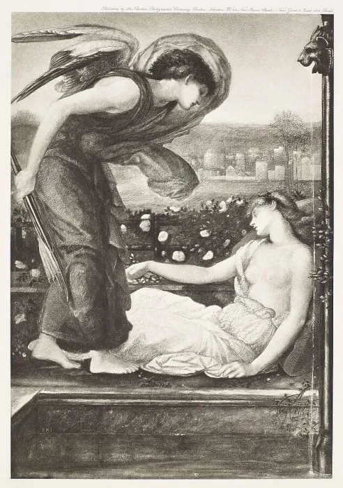 Framed Print : Cupid finding Psyche, c1860s, (1900). Creator: Unknown Framed Print : Cupid finding Psyche, c1860s, (1900). Creator: Unknown