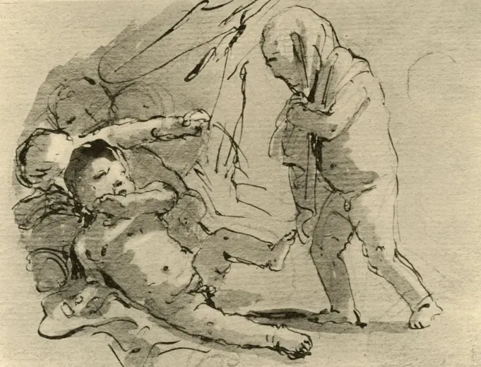 Framed Print : Cupid frightening other children, c1757, (1928). Artist: Giovanni Battista Tiepolo Framed Print : Cupid frightening other children, c1757, (1928). Artist: Giovanni Battista Tiepolo