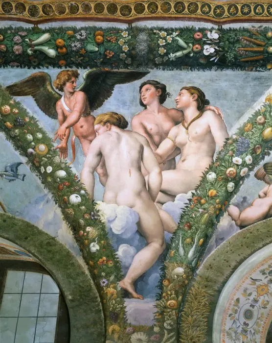 Framed Print : Cupid and the Three Graces, 1517-1518. Creator: Raphael (Raffaello Sanzio da Urbino) (1483-1520) Framed Print : Cupid and the Three Graces, 1517-1518. Creator: Raphael (Raffaello Sanzio da Urbino) (1483-1520)