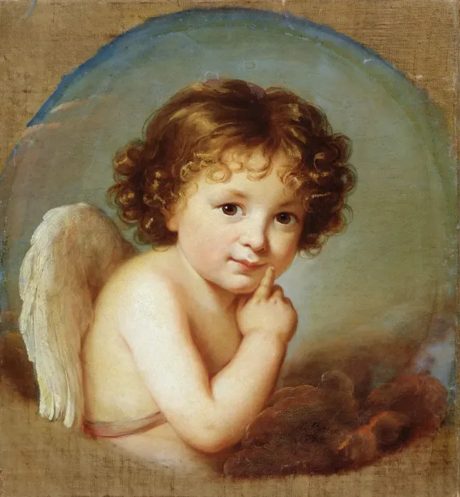 Framed Print : Cupid, late 18th or 19th century. Artist: Elisabeth Louise Vigee-LeBrun Framed Print : Cupid, late 18th or 19th century. Artist: Elisabeth Louise Vigee-LeBrun