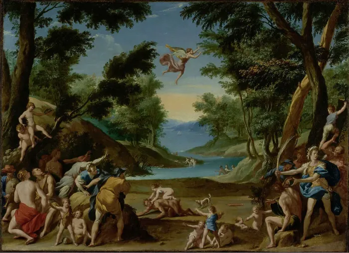 Framed Print : Cupid and Pan, about 1600. Creator: Federico Zuccaro Framed Print : Cupid and Pan, about 1600. Creator: Federico Zuccaro
