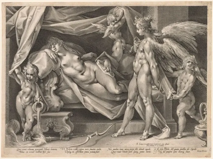 Framed Print : Cupid and Psyche, c. 1600. Creator: Jan Muller (Dutch, 1571-1628) Framed Print : Cupid and Psyche, c. 1600. Creator: Jan Muller (Dutch, 1571-1628)