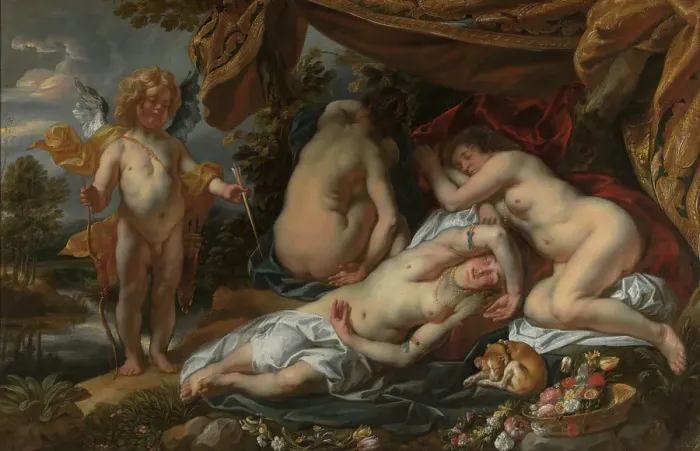 Framed Print : Cupid and Psyche, c1620-1670s. Creator: Jacob Jordaens I