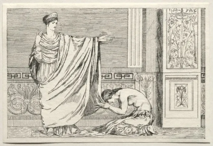 Framed Print : Cupid and Psyche: Psyche and Juno, 1880. Creator: Max Klinger (German, 1857-1920) Framed Print : Cupid and Psyche: Psyche and Juno, 1880. Creator: Max Klinger (German, 1857-1920)