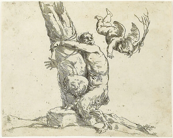 Cupid Punishing a Satyr, n.d. Creator: Jusepe de Ribera