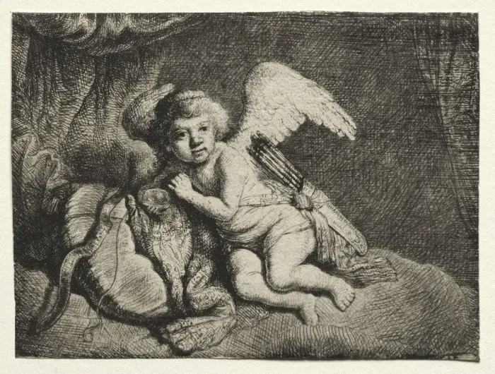 Framed Print : Cupid Resting, 1600s. Creator: Unknown Framed Print : Cupid Resting, 1600s. Creator: Unknown