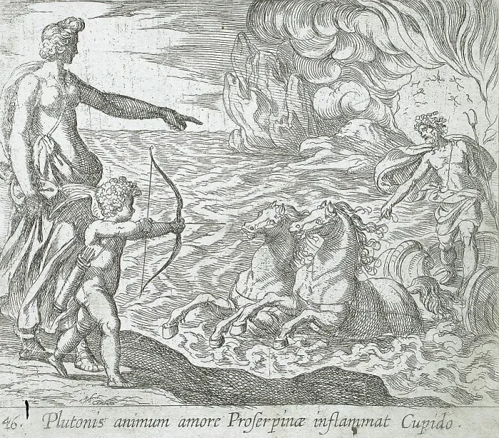 Framed Print : Cupid Shooting His Arrow at Pluto, published 1606. Creators: Antonio Tempesta, Wilhelm Janson Framed Print : Cupid Shooting His Arrow at Pluto, published 1606. Creators: Antonio Tempesta, Wilhelm Janson