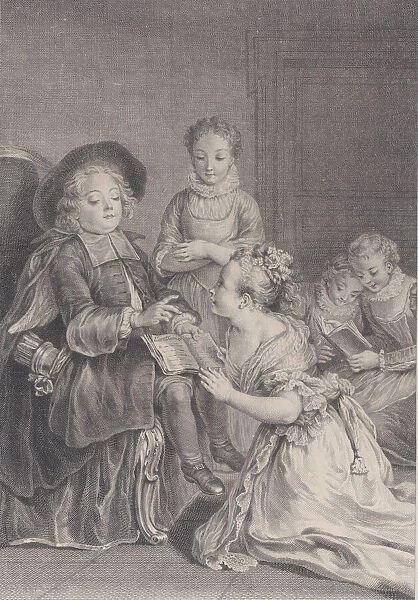 Cupid teaching (L Amour-Precepteur), 1730. Creator: Francois Bernard Lepicie