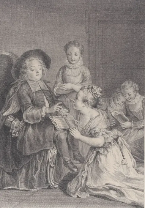 Framed Print : Cupid teaching (L Amour-Precepteur), 1730. Creator: Francois Bernard Lepicie Framed Print : Cupid teaching (L Amour-Precepteur), 1730. Creator: Francois Bernard Lepicie