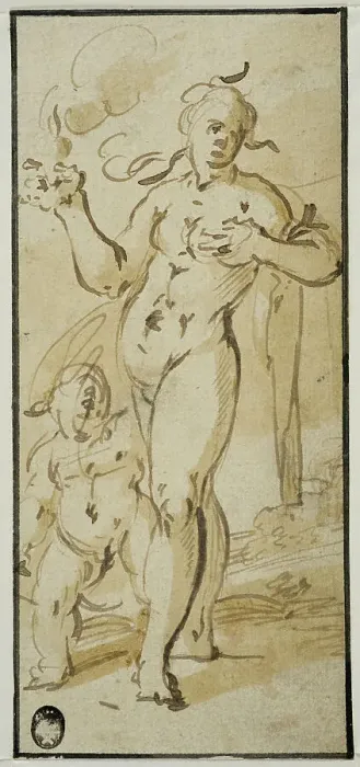 Framed Print : Cupid and Venus. Creator: Jan Philipsz van Bouckhorst Framed Print : Cupid and Venus. Creator: Jan Philipsz van Bouckhorst