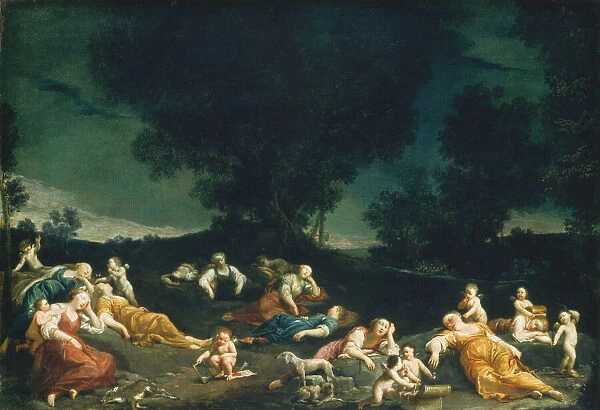 Cupids Disarming Sleeping Nymphs, c. 1690  /  1705. Creator: Giuseppe Maria Crespi