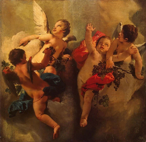 Cupids with Grapes. Series Four Seasons, 1740s. Creator: Tiepolo, Giambattista