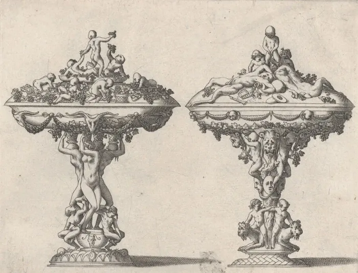 Framed Print : Two Cups, 16th-17th century. Creator: Rene Boyvin Framed Print : Two Cups, 16th-17th century. Creator: Rene Boyvin