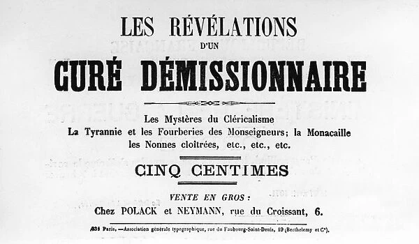 Cure Demissionnaire, from French Political posters of the Paris Commune, May 1871