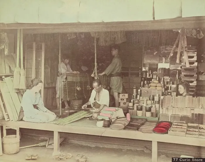 Framed Print : Curio Store, 1870s-1890s. Creator: Kusakabe Kimbei Framed Print : Curio Store, 1870s-1890s. Creator: Kusakabe Kimbei