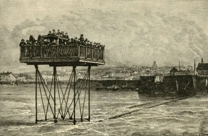 Framed Print : A Curious Rolling Bridge, 1882. Creator: Unknown Framed Print : A Curious Rolling Bridge, 1882. Creator: Unknown