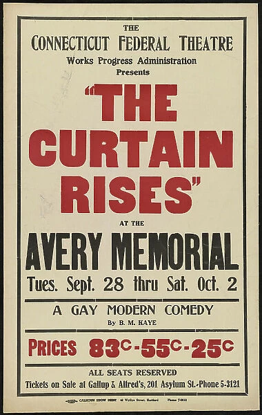 The Curtain Rises, Hartford, CT, 1937. Creator: Unknown