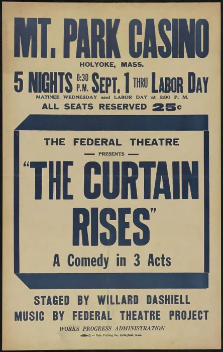 Framed Print : The Curtain Rises, Holyoke, MA, 1937. Creator: Unknown Framed Print : The Curtain Rises, Holyoke, MA, 1937. Creator: Unknown