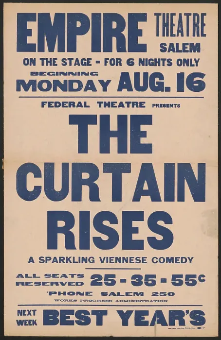 Framed Print : The Curtain Rises, Salem, MA, 1937. Creator: Unknown Framed Print : The Curtain Rises, Salem, MA, 1937. Creator: Unknown
